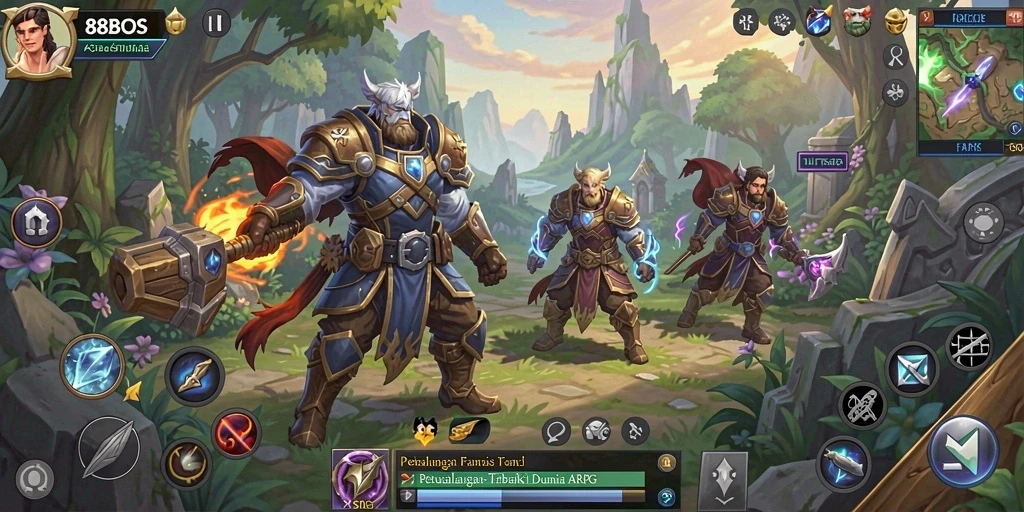 Tampilan menarik dari gameplay 88BOS dalam dunia ARPG.