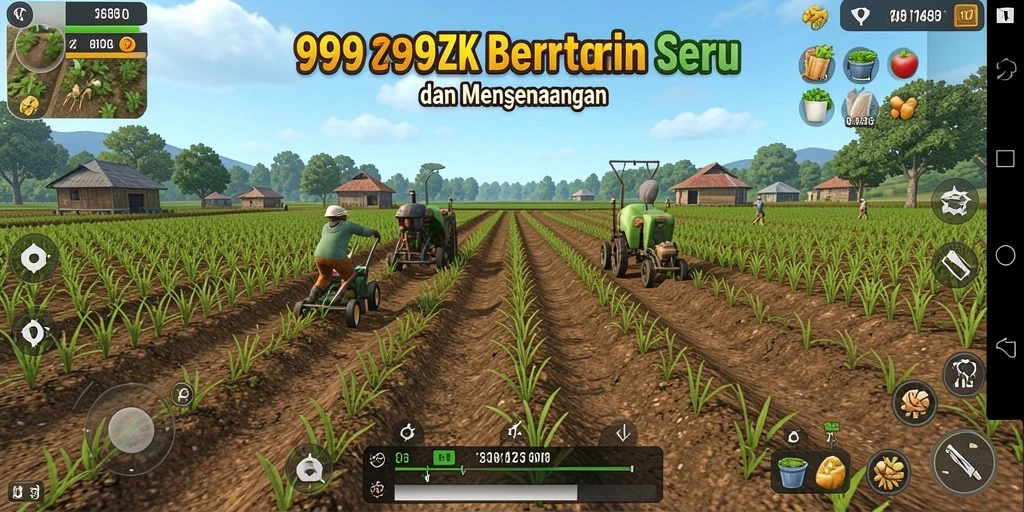 Gameplay seru 999ZK dengan pertanian yang menawan.