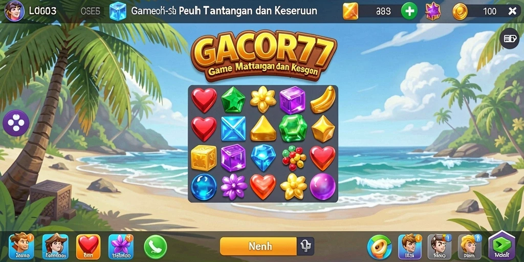 Tampilan gameplay GACOR77 yang seru dan penuh warna.