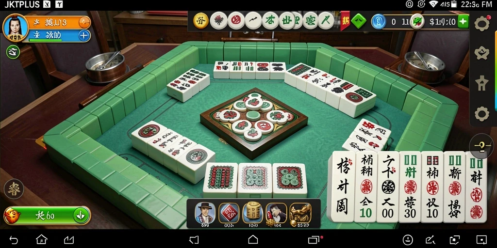 Tampilan gameplay JKTPLUS dengan mahjong yang berwarna-warni dan menarik.