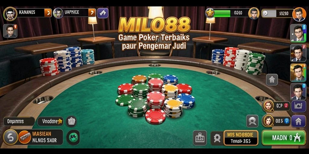 Tampilan gameplay menyenangkan di MILO88 dengan berbagai mode permainan Poker.