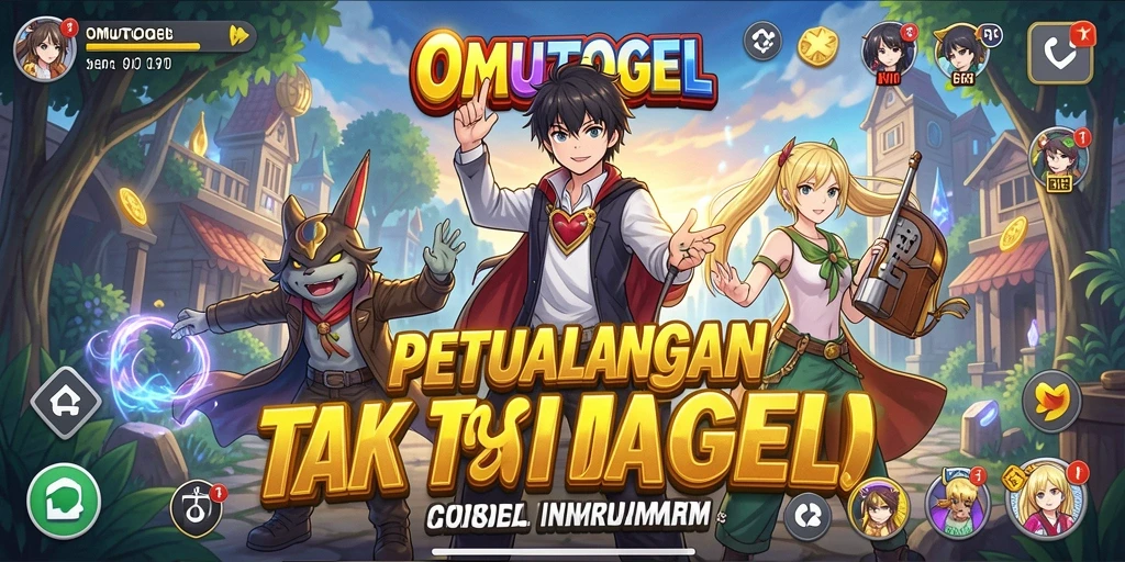 Tampilan gameplay seru OMUTOGEL dengan karakter anime yang dinamis.