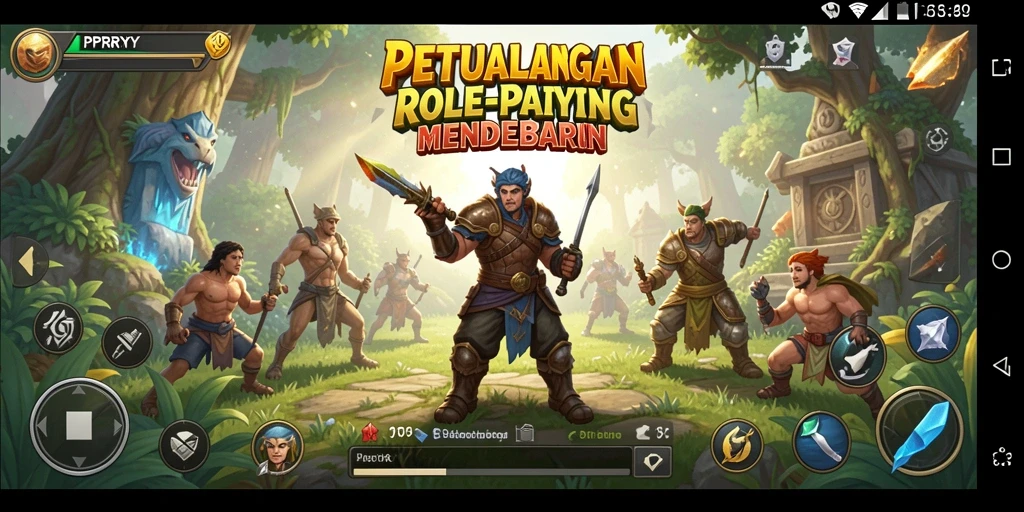 Tangkapan layar PPRRYY menampilkan pertarungan seru di dunia fantasi.