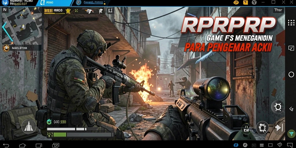 Tampilan gameplay RPRPRP dengan aksi tembak-menembak yang intens.